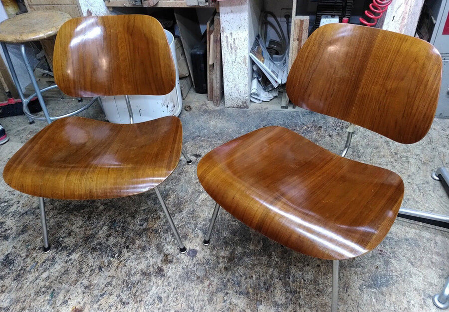 Restauration coques Eames - au péché du mobilier