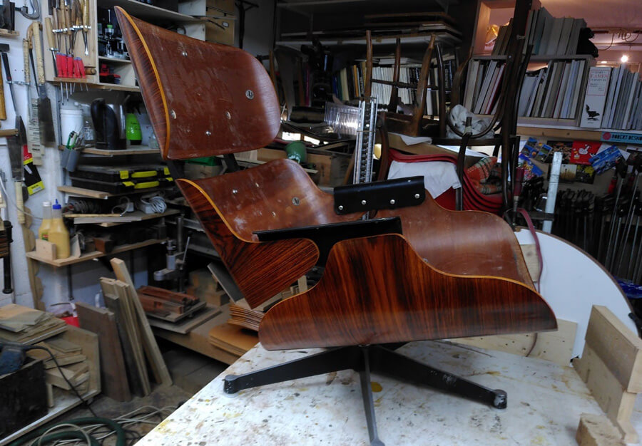 Lounge chair Eames en palissandre