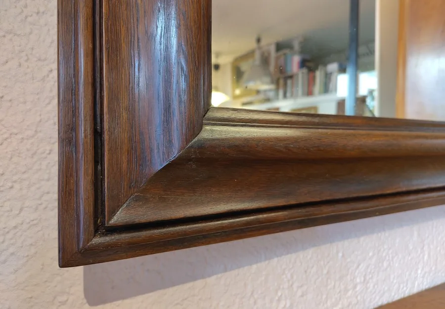 Grand miroir en chêne, XIXe siècle - vue 2
