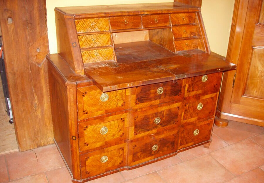 Secrétaire Louis XVI en Noyer Aebersold, Attribué à Aebersold - vue 2