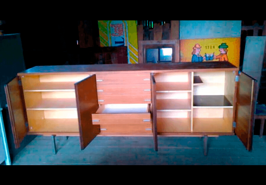 Grande Crédence Art-Déco en Noyer, Style Art-déco - vue 2