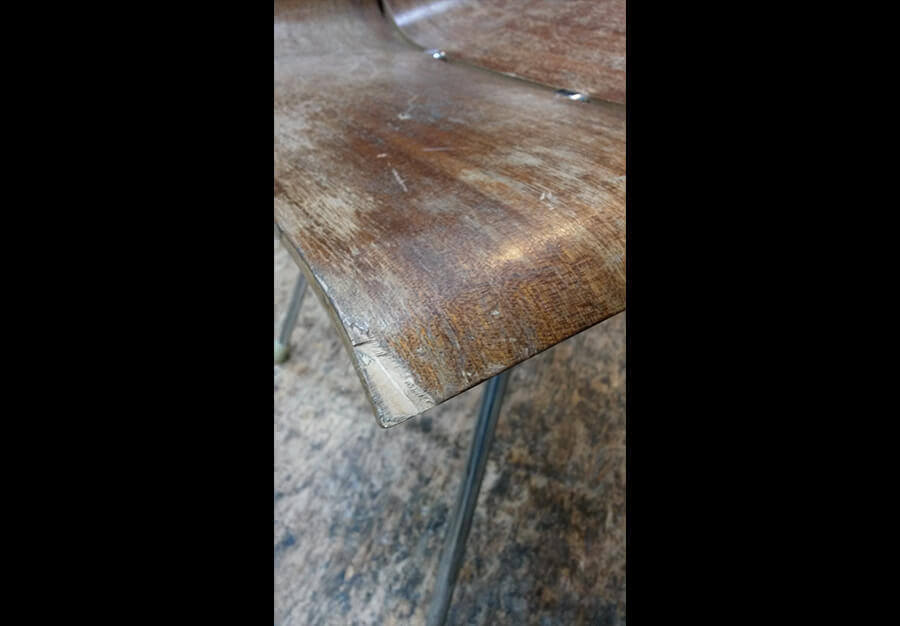 Restauration chaise Hans Bellmann à piètement chromé - vue 3