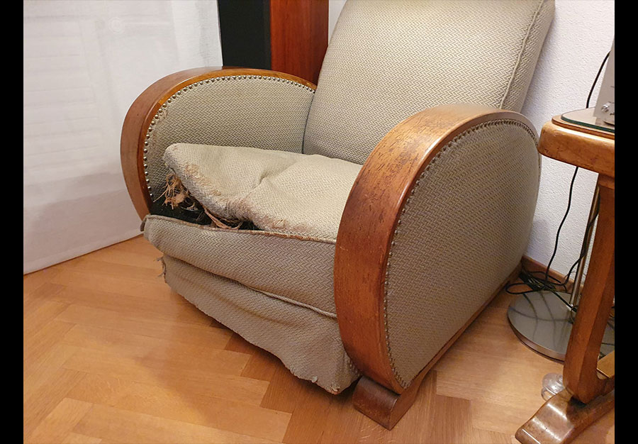 Paire de fauteuils club, En noyer - vue 3