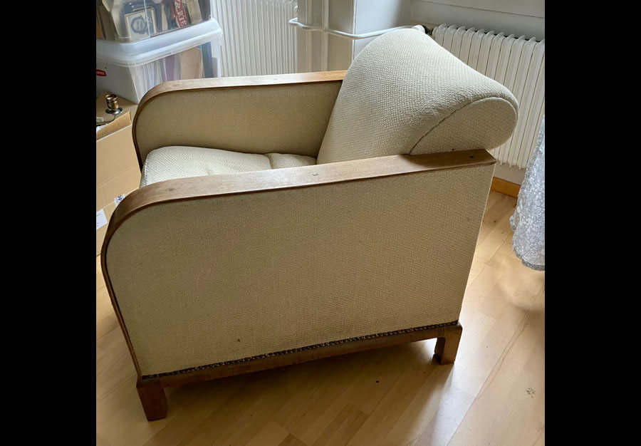 Fauteuil club, En noyer - vue 11