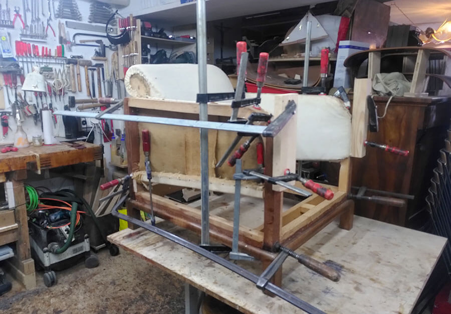 Fauteuil club, En noyer - vue 6