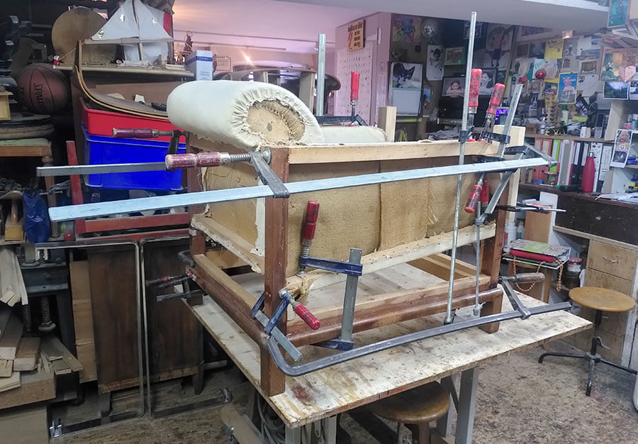 Fauteuil club, En noyer - vue 5
