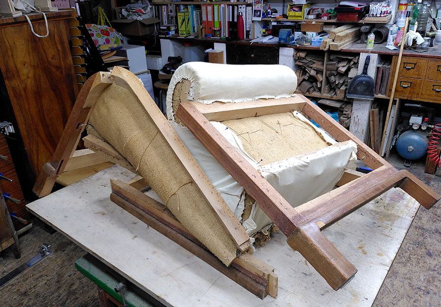 Fauteuil club, En noyer - vue 2