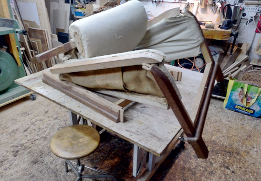 Fauteuil club, En noyer - vue 4