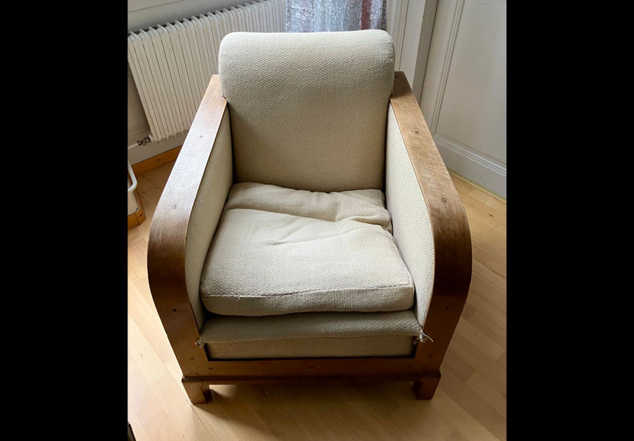 Fauteuil club, En noyer - vue 9