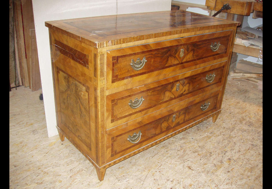 Commode marquetée, Louis XVI - vue 1