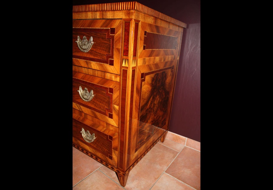 Commode marquetée, Louis XVI - vue 9