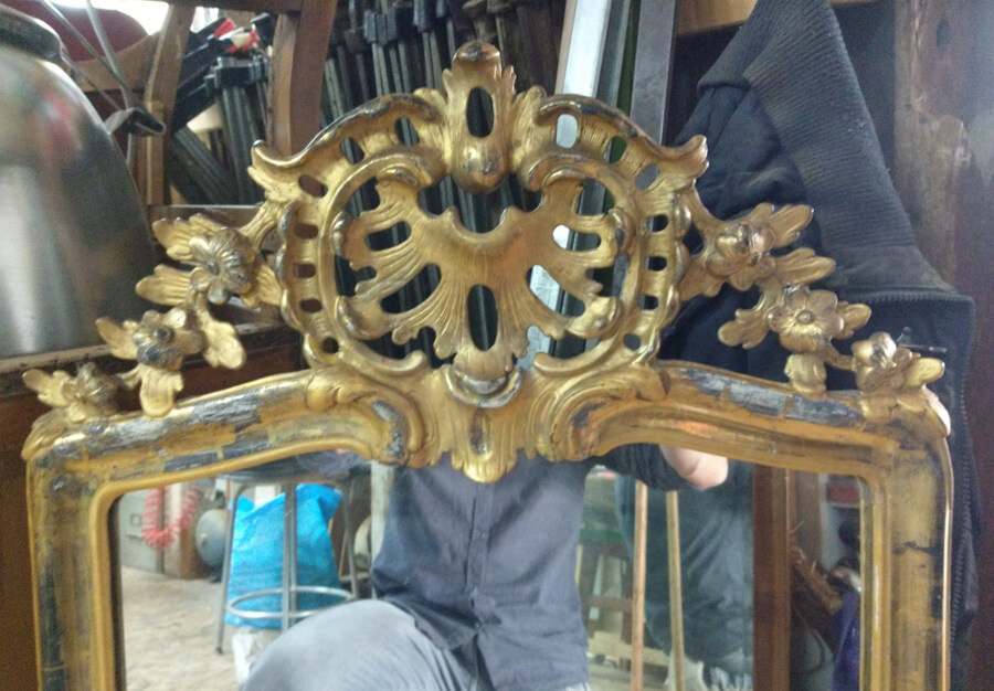 Miroir peint blanc-Versaille - Au péché du mobilier