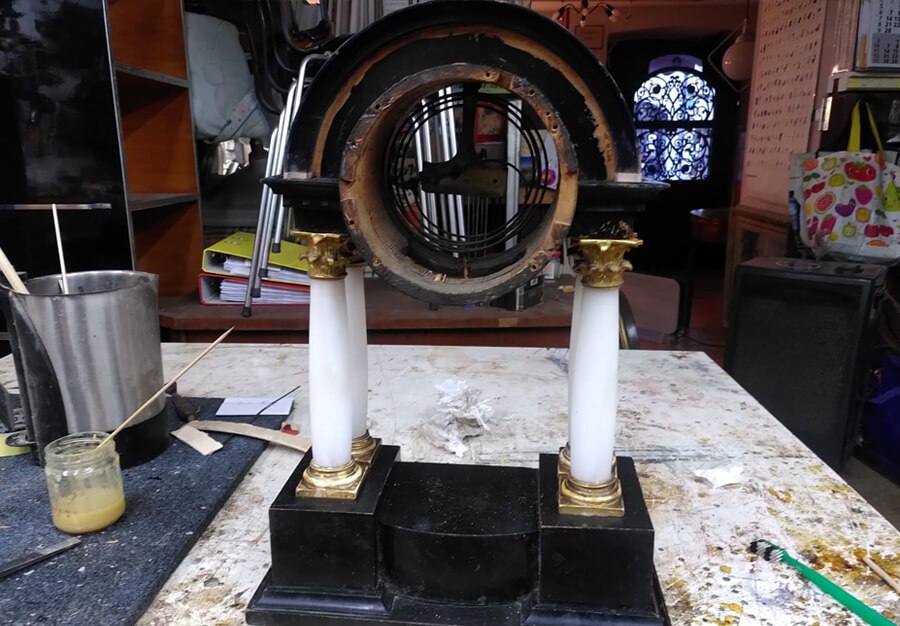 restauration d'une pendule - Au péché du mobilier