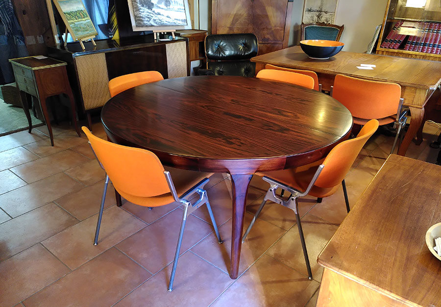Table à rallonges, En palissandre