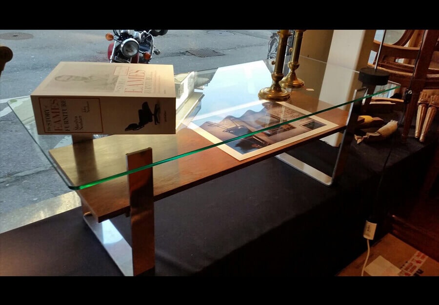 Table basse avec sous plateau en palissandre - vue 2